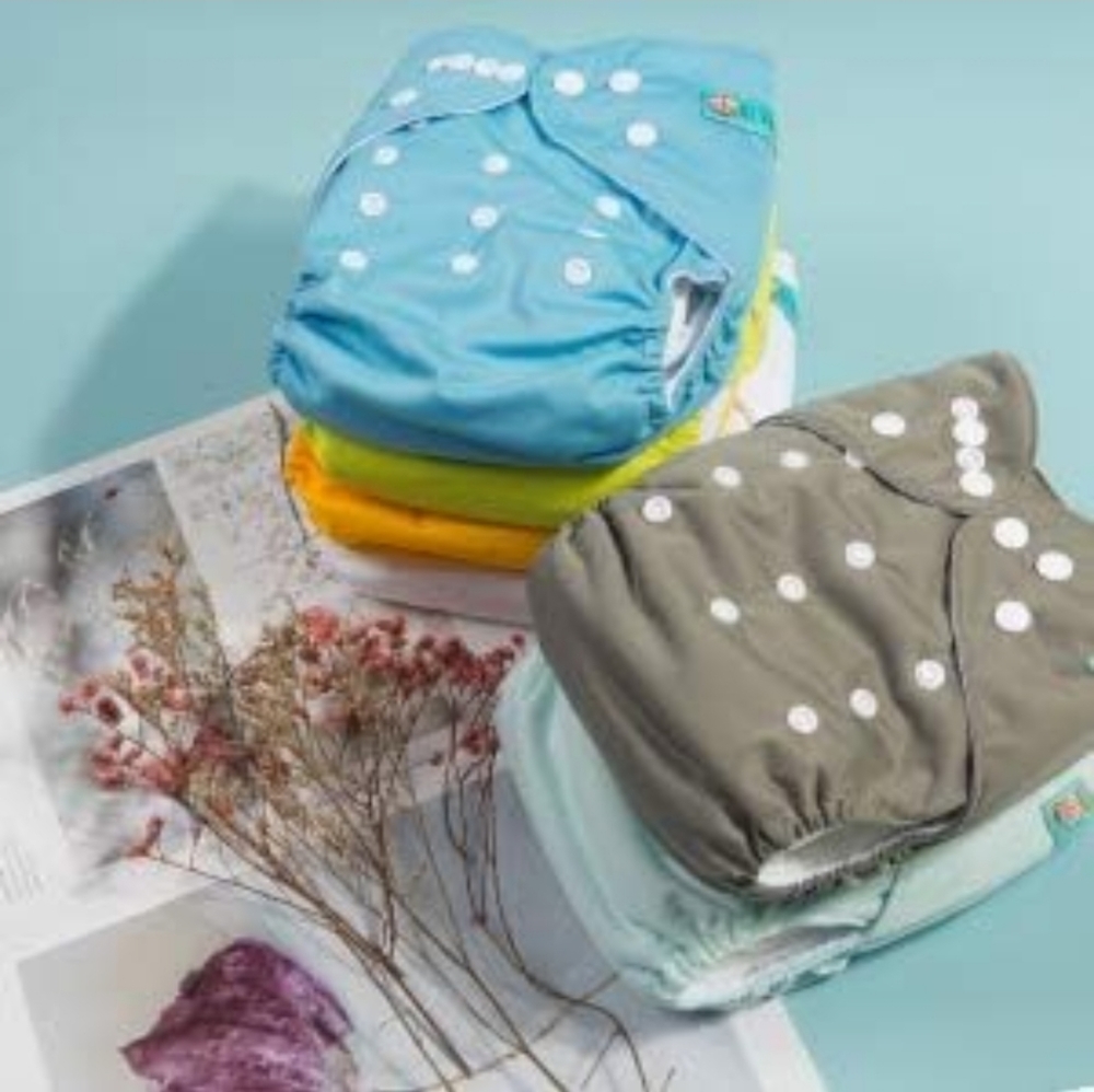 ALVA BABY 6  cloth diapers with 12 inserts like new ONE SIZE ADJUSTABLE - Picture 5 of 7